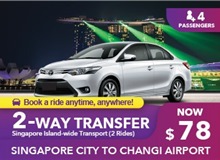 $78 Singapore Islandwide Transfer 2 WAY - 2 Rides (4 Seater) (Online)