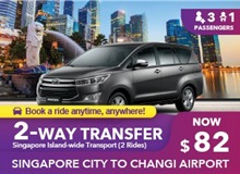 $82 Singapore Islandwide Transfer 2 WAY - 2 Rides (4 Seater FAMILY) (Online)