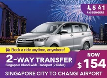 $154 Singapore Islandwide Transfer 2 WAY - 2 Rides (6 Seater FAMILY) (Online)