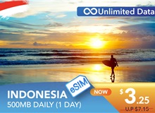 INDONESIA 1 DAY E-SIM UNLIMITED DATA 500MB HIGH SPEED DAILY