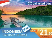 INDONESIA 10 DAYS E-SIM UNLIMITED DATA 1GB HIGH SPEED DAILY