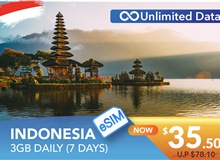 INDONESIA 7 DAYS E-SIM UNLIMITED DATA 3GB HIGH SPEED DAILY