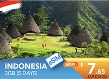 INDONESIA 5 DAYS E-SIM 3GB HIGH SPEED