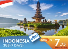 INDONESIA 7 DAYS E-SIM 3GB HIGH SPEED