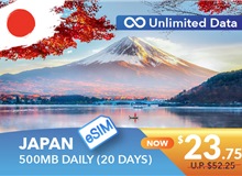 JAPAN 20 DAYS E-SIM UNLIMITED DATA 500MB HIGH SPEED DAILY