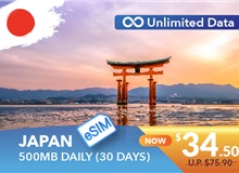 JAPAN 30 DAYS E-SIM UNLIMITED DATA 500MB HIGH SPEED DAILY