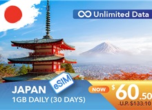 JAPAN 30 DAYS E-SIM UNLIMITED DATA 1GB HIGH SPEED DAILY