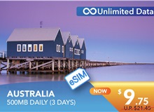 AUSTRALIA 3 DAYS E-SIM UNLIMITED DATA 500MB HIGH SPEED DAILY