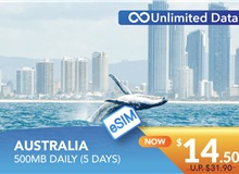 AUSTRALIA 5 DAYS E-SIM UNLIMITED DATA 500MB HIGH SPEED DAILY