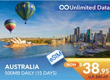 AUSTRALIA 15 DAYS E-SIM UNLIMITED DATA 500MB HIGH SPEED DAILY