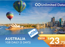 AUSTRALIA 5 DAYS E-SIM UNLIMITED DATA 1GB HIGH SPEED DAILY