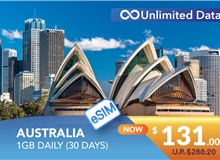 AUSTRALIA 30 DAYS E-SIM UNLIMITED DATA 1GB HIGH SPEED DAILY