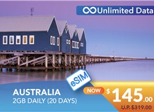 AUSTRALIA 20 DAYS E-SIM UNLIMITED DATA 2GB HIGH SPEED DAILY