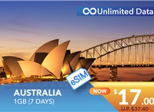 AUSTRALIA 7 DAYS E-SIM UNLIMITED DATA 1GB HIGH SPEED