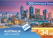 AUSTRALIA 15 DAYS E-SIM UNLIMITED DATA 3GB HIGH SPEED