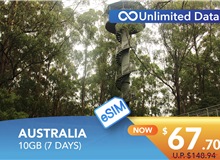 AUSTRALIA 7 DAYS E-SIM UNLIMITED DATA 10GB HIGH SPEED