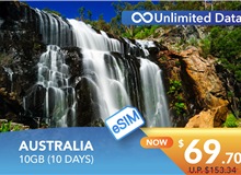 AUSTRALIA 10 DAYS E-SIM UNLIMITED DATA 10GB HIGH SPEED