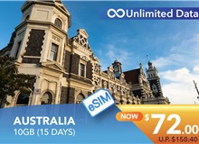 AUSTRALIA 15 DAYS E-SIM UNLIMITED DATA 10GB HIGH SPEED