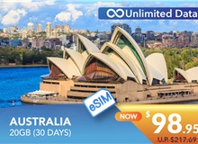 AUSTRALIA 30 DAYS E-SIM UNLIMITED DATA 20GB HIGH SPEED