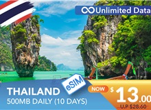 THAILAND 10 DAYS E-SIM UNLIMITED DATA 500MB HIGH SPEED DAILY