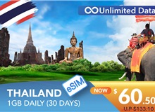 THAILAND 30 DAYS E-SIM UNLIMITED DATA 1GB HIGH SPEED DAILY