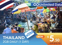 THAILAND 1 DAY E-SIM UNLIMITED DATA 2GB HIGH SPEED DAILY