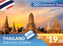 THAILAND 5 DAYS E-SIM UNLIMITED DATA 2GB HIGH SPEED DAILY