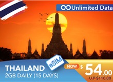 THAILAND 15 DAYS E-SIM UNLIMITED DATA 2GB HIGH SPEED DAILY