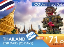 THAILAND 20 DAYS E-SIM UNLIMITED DATA 2GB HIGH SPEED DAILY