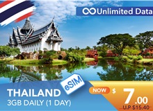 THAILAND 1 DAY E-SIM UNLIMITED DATA 3GB HIGH SPEED DAILY