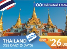 THAILAND 5 DAYS E-SIM UNLIMITED DATA 3GB HIGH SPEED DAILY