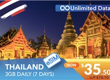 THAILAND 7 DAYS E-SIM UNLIMITED DATA 3GB HIGH SPEED DAILY