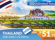 THAILAND 10 DAYS E-SIM UNLIMITED DATA 3GB HIGH SPEED DAILY