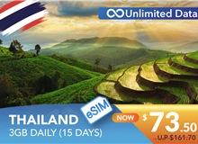 THAILAND 15 DAYS E-SIM UNLIMITED DATA 3GB HIGH SPEED DAILY