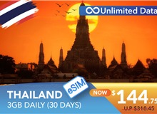 THAILAND 30 DAYS E-SIM UNLIMITED DATA 3GB HIGH SPEED DAILY