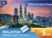 MALAYSIA 3 DAYS E-SIM UNLIMITED DATA 500MB HIGH SPEED DAILY