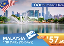 MALAYSIA 30 DAYS E-SIM UNLIMITED DATA 1GB HIGH SPEED DAILY