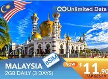 MALAYSIA 3 DAYS E-SIM UNLIMITED DATA 2GB HIGH SPEED DAILY