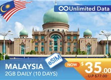 MALAYSIA 10 DAYS E-SIM UNLIMITED DATA 2GB HIGH SPEED DAILY