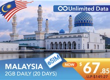 MALAYSIA 20 DAYS E-SIM UNLIMITED DATA 2GB HIGH SPEED DAILY