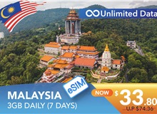 MALAYSIA 7 DAYS E-SIM UNLIMITED DATA 3GB HIGH SPEED DAILY