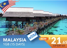 MALAYSIA 15 DAYS E-SIM UNLIMITED DATA 1GB HIGH SPEED