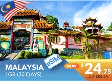 MALAYSIA 30 DAYS E-SIM UNLIMITED DATA 1GB HIGH SPEED