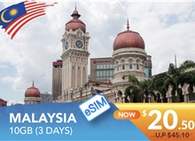 MALAYSIA 3 DAYS E-SIM UNLIMITED DATA 10GB HIGH SPEED