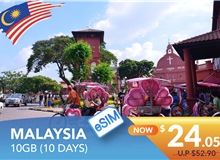 MALAYSIA 10 DAYS E-SIM UNLIMITED DATA 10GB HIGH SPEED