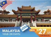 MALAYSIA 30 DAYS E-SIM 10GB HIGH SPEED