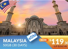 MALAYSIA 30 DAYS E-SIM 50GB HIGH SPEED