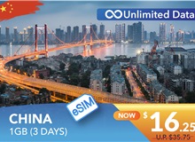 CHINA 3 DAYS E-SIM UNLIMITED DATA 1GB HIGH SPEED