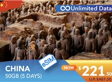 CHINA 5 DAYS E-SIM UNLIMITED DATA 50GB HIGH SPEED