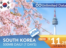 SOUTH KOREA 7 DAYS E-SIM UNLIMITED DATA 500MB HIGH SPEED DAILY